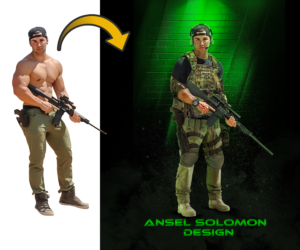 Designing-A-Combat-Man-Photo manipultion-graphics design-visual design